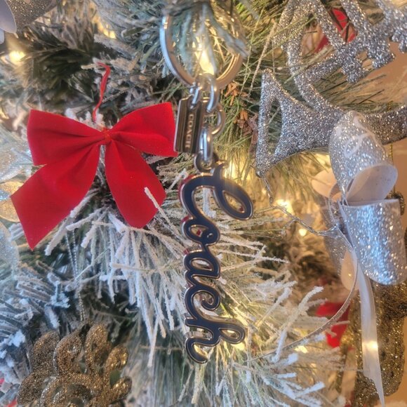 COACH - Blue and Silver Coach Script Keychain (Brand New)(Gift box included) - Picture 7 of 17